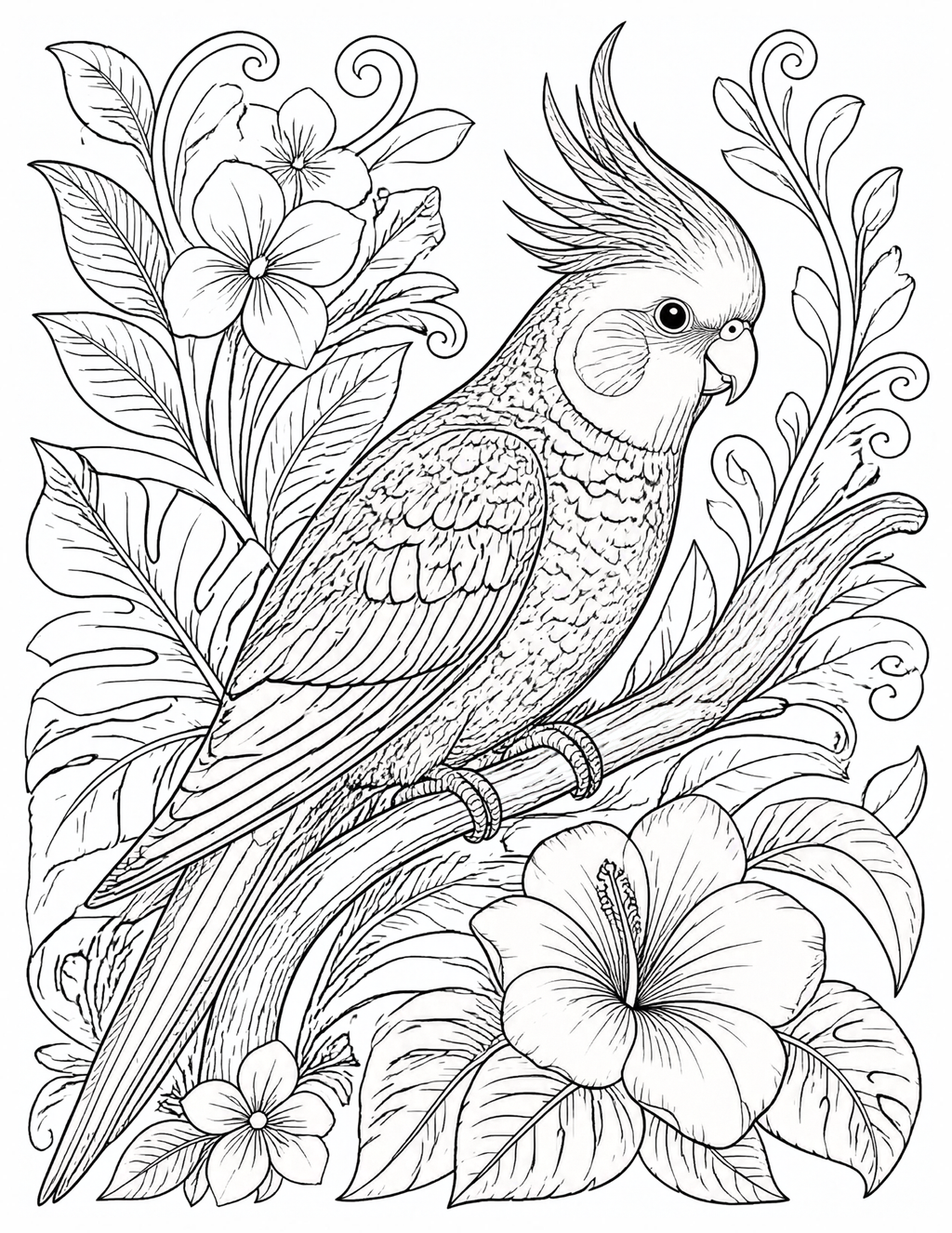Tropical Birds Coloring Bundle | 5 Printable PDF Pages