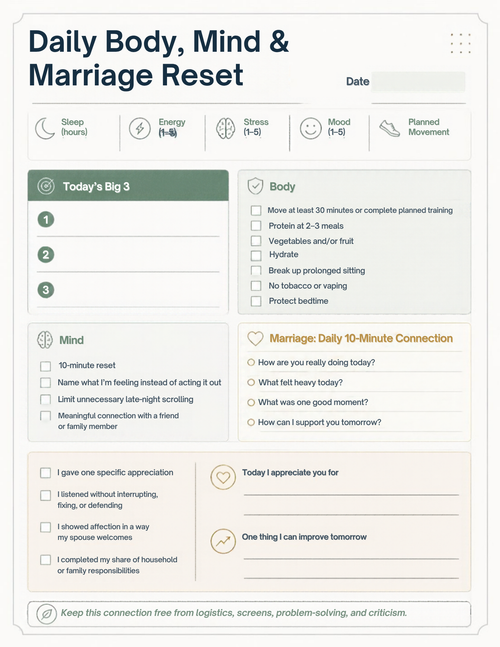 40+ Married Mens Health and wellness Planner