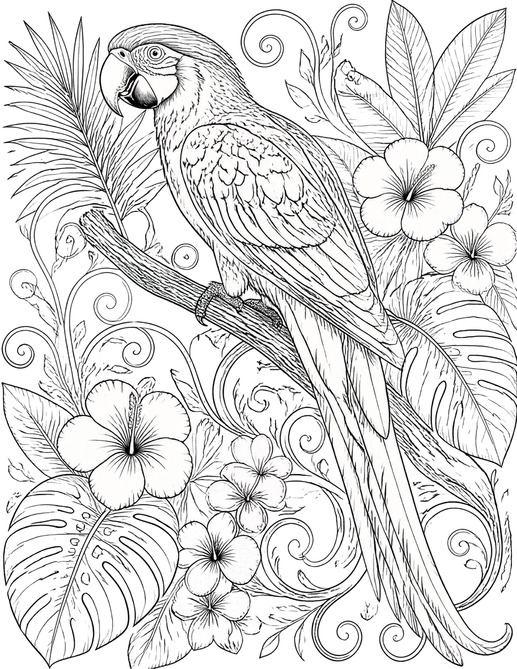 Tropical Birds Coloring Bundle | 5 Printable PDF Pages