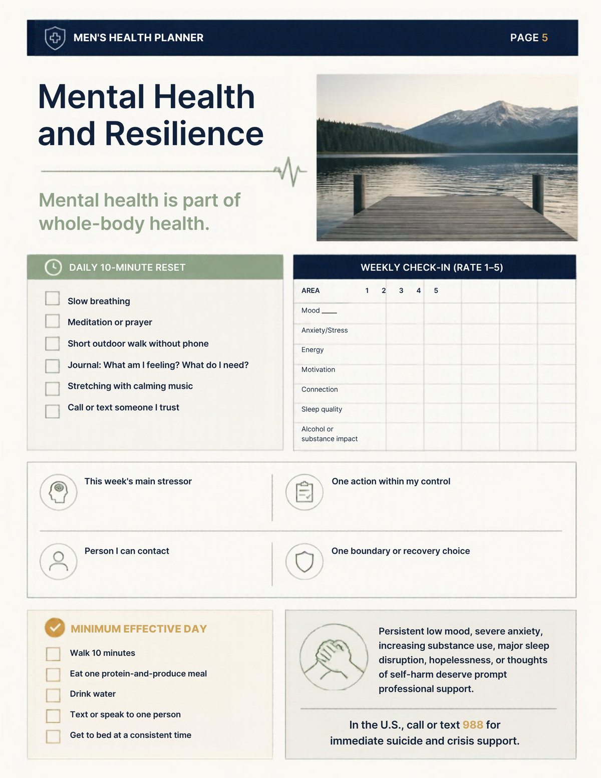 40+ Mens Health and Wellness Planner